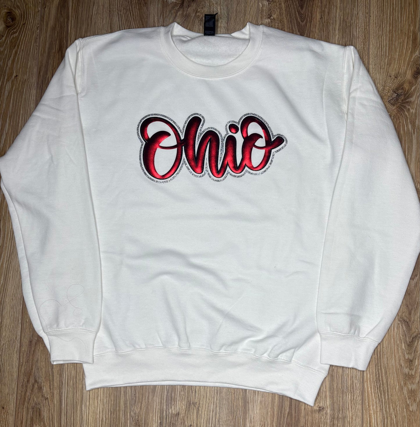 Ohio Glitter and Metallic puff Sweatshirt