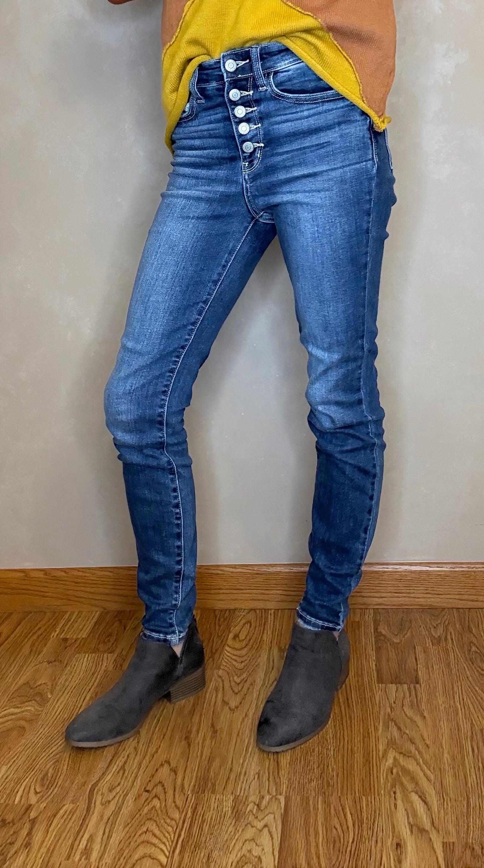 Judy Blue High Rise Button Fly Skinny Jeans Plus