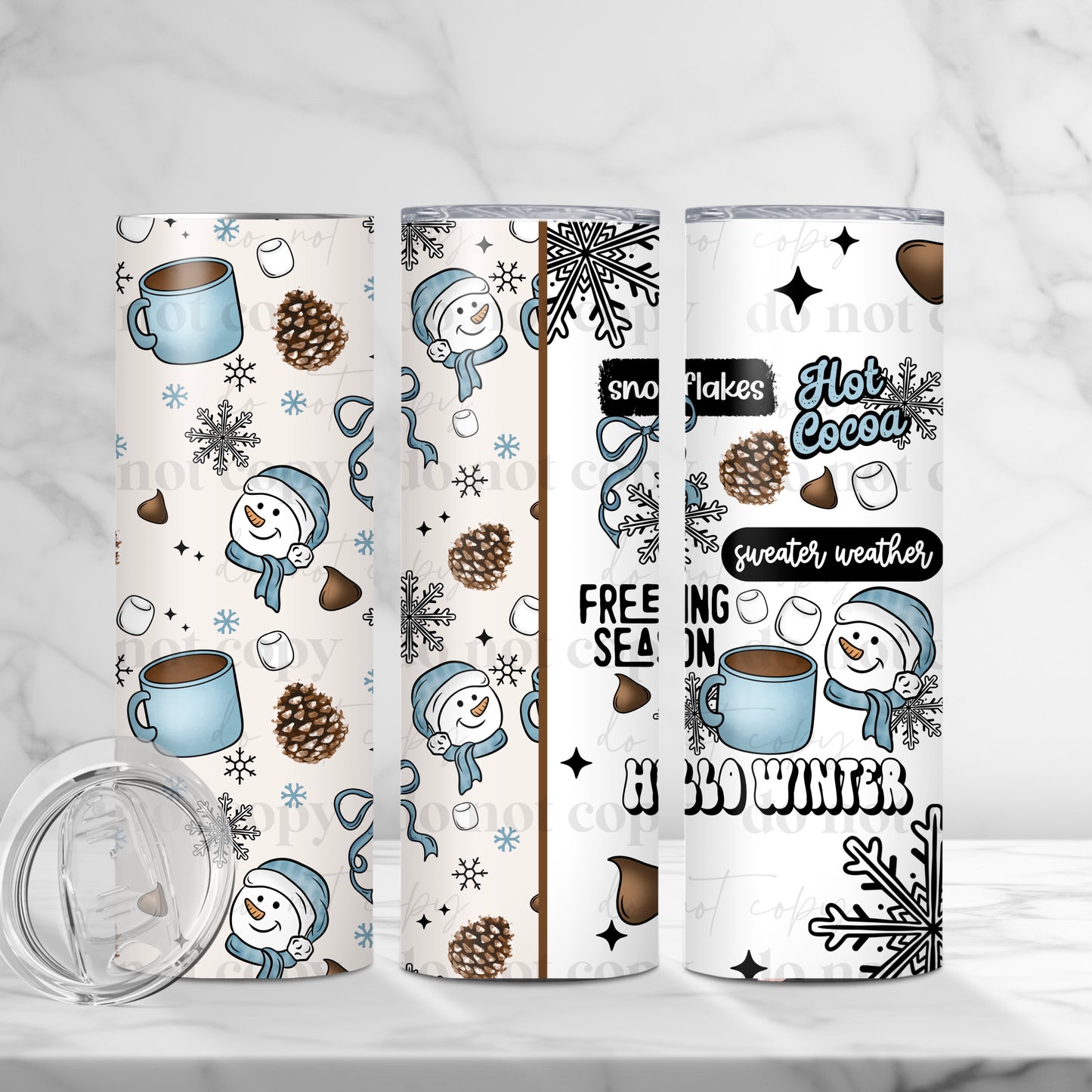 Hello Winter Tumbler Sublimation Transfer