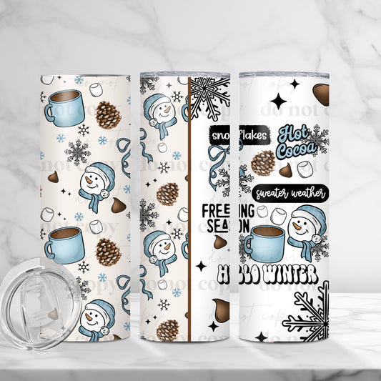 Hello Winter Tumbler Sublimation Transfer