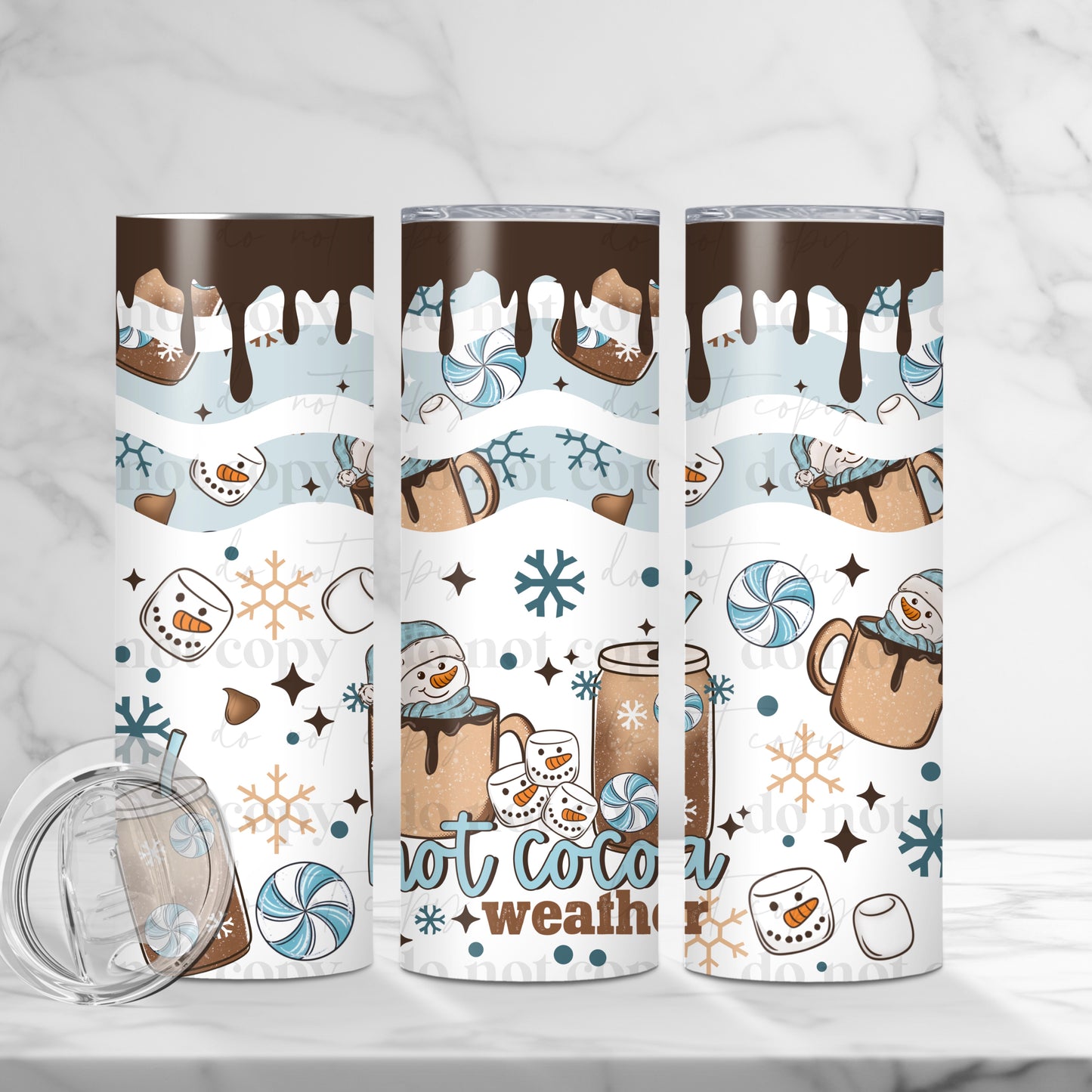 Hot Cocoa Weather Tumbler Sublimation Transfer