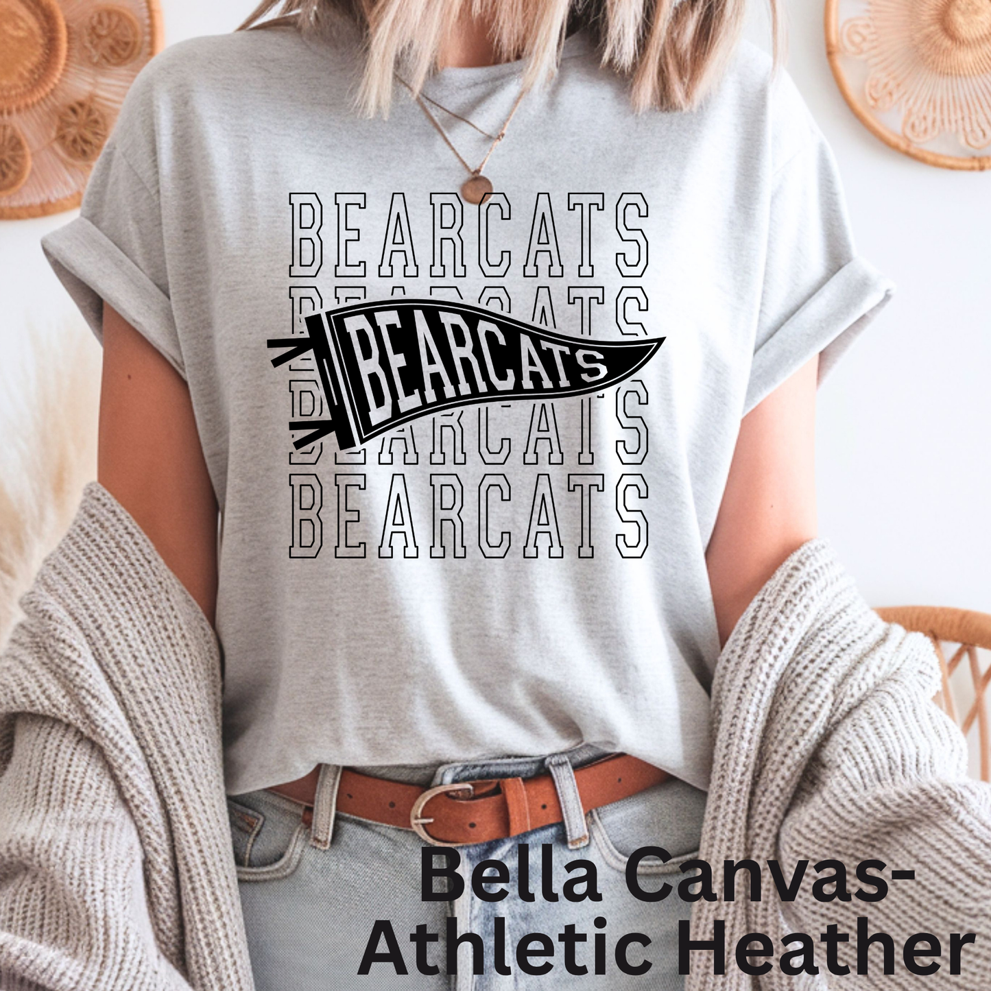 Stacked Bearcats with Flag