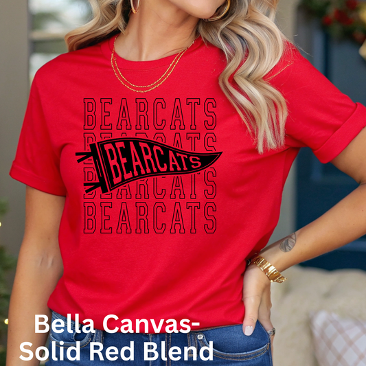 Stacked Bearcats with Flag