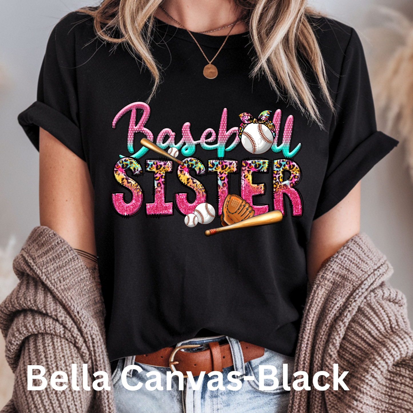 Pink Baseball Sister