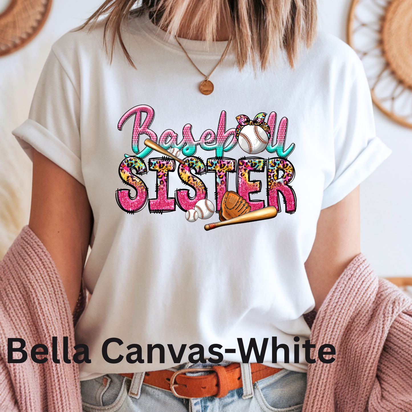 Pink Baseball Sister