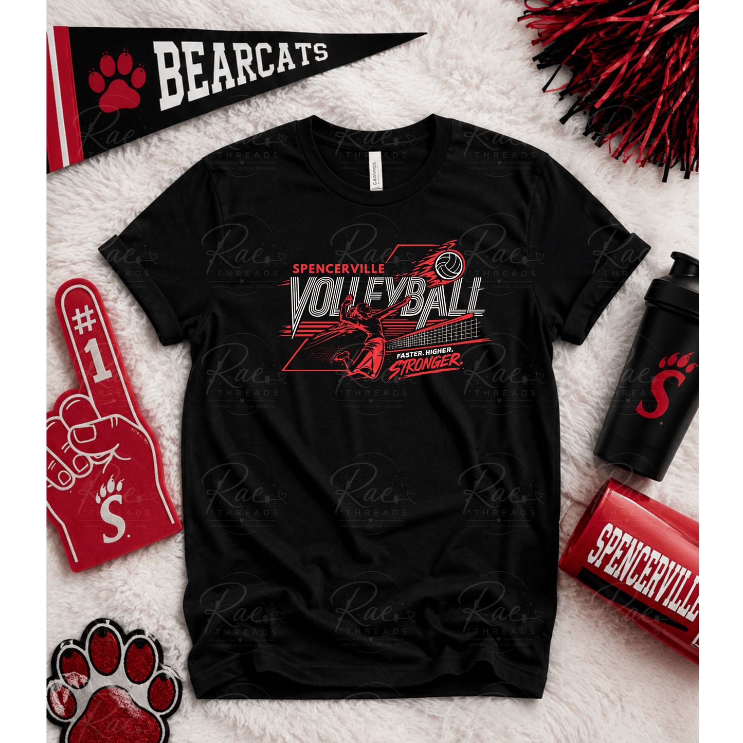Spencerville Volleyball Player and Net